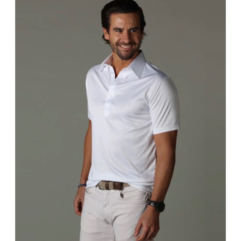 Collars & Co Mens Size XL Dress Collar Polo White Relaxed Fit Performance NWT - Picture 2 of 10